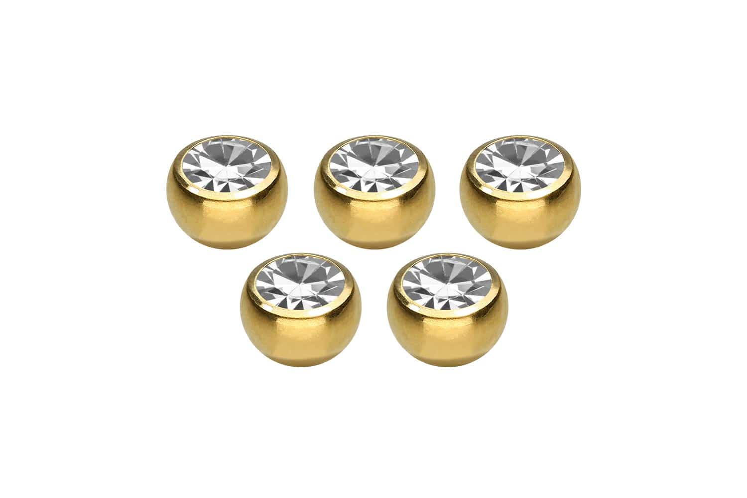 SET Chirurgenstahl Schraubkugel KRISTALL von Piercingline